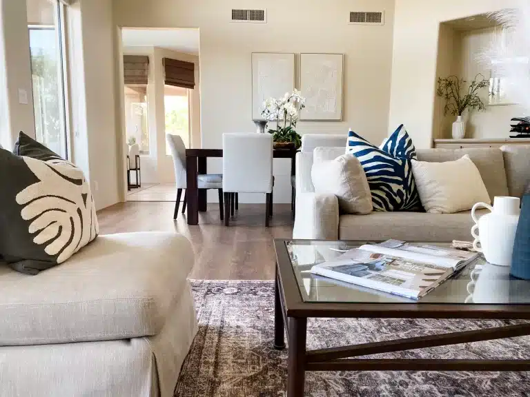 arizona home staging transformation in living room
